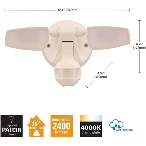 Outdoor LED Flood & Security Light - Motion Activated Dusk to Dawn - Picture 3 of 7